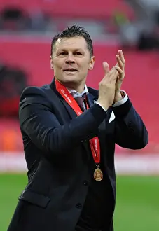 March Prints: Bristol City FC: Johnstone Paint Trophy Victory at Wembley - Steve Cotterill's Team Celebrates