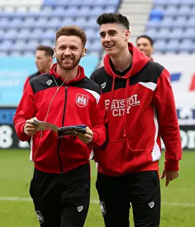 Bristol City FC: Matt Taylor and Callum O'Dowda Deep in Pre-Match Focus at Wigan Athletic's DW Stadium