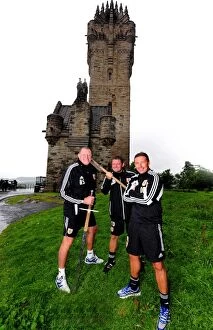Images Dated 1st August 2012: Bristol City FC: McInnes, Docherty, and Spink at the Wallace Monument during Scotland Tour