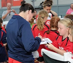Images Dated 28th September 2014: Bristol City FC: Natalia Pablos Sanchon Signs Autographs at Women's Super League Match vs
