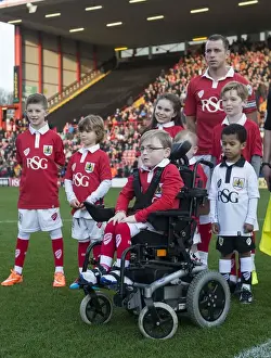Bristol City V Preston North End Prints: Bristol City FC: Oskar Pycroft and Wade Elliott Leading the Team at Ashton Gate - Sky Bet League One
