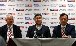 Images Dated 7th May 2017: Bristol City FC: Post-Match Conference with Steve Lansdown, Lee Johnson