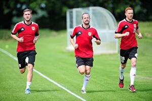Images Dated 27th June 2013: Bristol City FC: Pre-Season Training with Steven Davies, Louis Carey, and Ryan Taylor