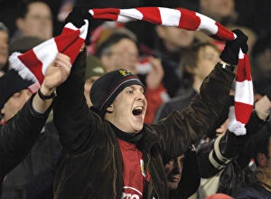 Images Dated 19th February 2008: Bristol City FC: A Sea of Passionate Unity - Fans in Full Force