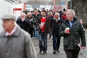 Fans Collection: Bristol City FC: A Sea of Supporters Gathering at Ashton Gate for the FA Cup Match against West