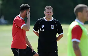 Training - 2 July 2014 Prints: Bristol City FC: Steve Cotterill Overseeing Training with Derrick Williams (July 2014)