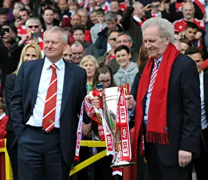 Bristol City V Walsall Prints: Bristol City FC: Steve Lansdown and Keith Dawe Celebrate League One Victory with the Trophy