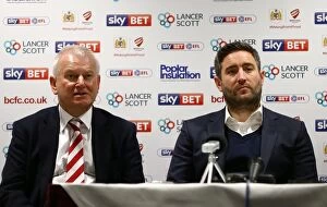 Images Dated 7th May 2017: Bristol City FC: Steve Lansdown and Lee Johnson in Post-Match Conference after Draw with