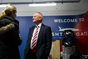 Bristol City V Sheffield Wednesday Prints: Bristol City FC: Steve Lansdown Watches Tensionally in New Tunnel Area during Bristol City vs Sheffield Wednesday Match