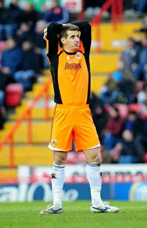 Bristol City FC: Tom Heaton's Reaction to Middlesbrough Miss at Ashton Gate (09-03-2013)