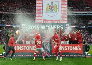 Season 14/15 JPT Final Prints: Bristol City FC: Triumphant Celebration at Wembley after Johnstone Paint Trophy Victory