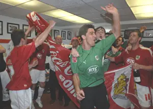 Promotion Prints: Bristol City FC: Unforgettable Promotion to Glory Dressing Room Celebration