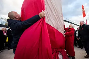 Bristol City V Brighton And Hove Albion Prints: Bristol City FC: Unveiling of John Atyeo's Legendary Statue at Ashton Gate