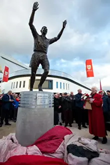 Bristol City V Brighton And Hove Albion Prints: Bristol City FC: Unveiling of John Atyeo's Legendary Statue at Ashton Gate