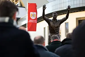 Framed Print : Bristol City FC: Unveiling of John Atyeo's Legendary Statue at Reopened Ashton Gate