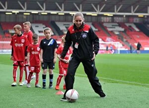 Images Dated 22nd October 2016: Bristol City FC: Vicky Barlow Teaches Ball Control to Youngsters during Bristol City v Blackburn
