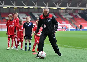Bristol City FC: Vicky Barlow Teaches Ball Control to Youngsters during Bristol City v Blackburn Rovers Match