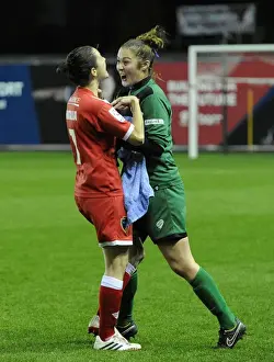 BAWFC Prints: Bristol City FC Women: Natalia Pablos Sanchon and Mary Earps Celebrate Historic Victory over FC Barcelona