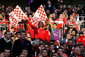 Framed Print : Bristol City FC's Glorious 2-0 Victory: A Sea of Celebrating Fans at Wembley Stadium