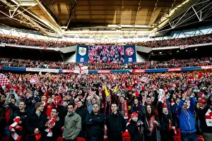 Framed Print : Bristol City FC's Glorious 2-0 Victory: A Sea of Celebrating Supporters at Wembley Stadium