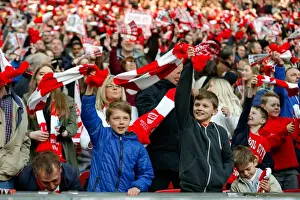 Bristol City FC's Glorious 2-0 Victory over Walsall in the Johnstones Paint Trophy Final: A Sea of Celebrating Supporters at Wembley Stadium