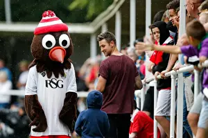 Bristol City FC's Scrumy Mascot at Pre-Season Community Match at Brislington Stadium