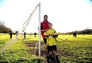 Images Dated 18th January 2011: Bristol City First Team at Ashton Park School with David James - Season 10-11
