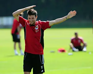 Framed Print : Bristol City First Team: Gearing Up for the 2010-11 Season - Training Session