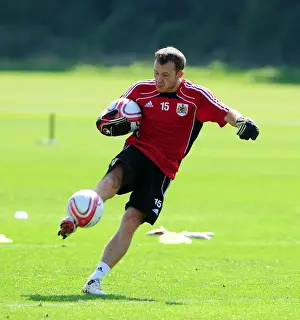 Framed Print : Bristol City First Team: Gearing Up for Season 10-11 - Training Session on September 2, 2010
