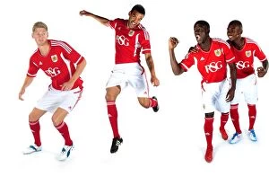 Images Dated 9th August 2011: Bristol City First Team: Unveiling the New Kits for Season 11-12
