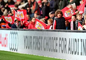 Bristol City V Rotherham United Prints: Bristol City Flag Bearers at Ashton Gate: Bristol City vs Rotherham United