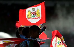 Bristol City Flag Bearers at Ashton Gate - Sky Bet Championship Match against Cardiff City (January 14, 2017)