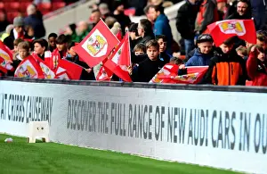 Bristol City V Rotherham United Prints: Bristol City Flag Bearers at Ashton Gate - Sky Bet Championship Match against Rotherham United (February 4)