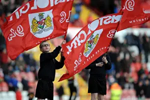 Bristol City V Gillingham Prints: Bristol City Flag Bearers at Ashton Gate - Sky Bet League One Match