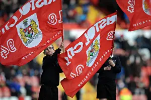 Bristol City V Gillingham Prints: Bristol City Flag Bearers at Ashton Gate - Sky Bet League One: Bristol City vs Gillingham (March 1st)