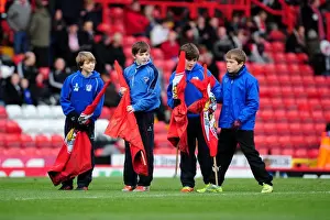 Bristol City V Ipswich Town Prints: Bristol City Flag Bearers before Bristol City vs Ipswich Town, Championship Match, 2013