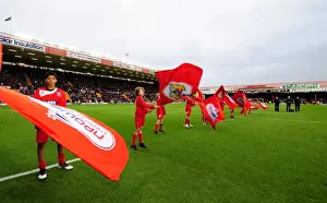 Bristol City V Southampton Prints: Bristol City Flag Bearers: Unwavering Pride and Passion at the Bristol City vs Southampton Match