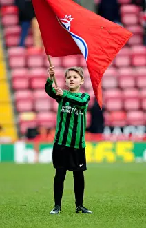 Bristol City V Barnsley Prints: Bristol City Flagbearer at Ashton Gate during Npower Championship Match against Barnsley (Februgur 2013)