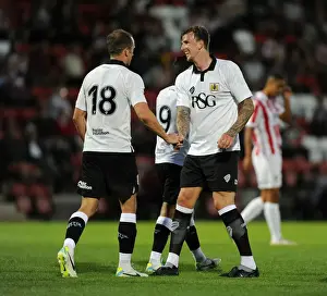 Whaddon Road Prints: Bristol City: Flint and Wilbraham Celebrate Goal in Pre-Season Victory