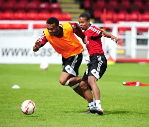 Training Prints: Bristol City Football Club: Aaron Hollaway vs Bobby Reid - Intense Training Clash