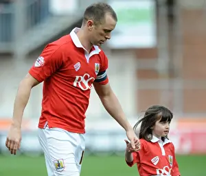 Bristol City V Barnsley Prints: Bristol City Football Club: Aaron Wilbraham and Mascot Celebrate Win Against Barnsley