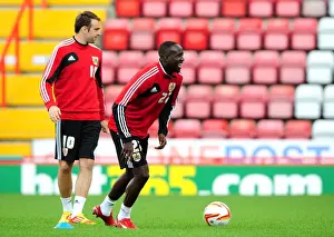 Bristol City Football Club: Albert Adomah and Brett Pitman at Pre-Season Open Day, 2012