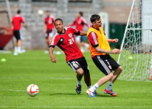 Scotland Tour Prints: Bristol City Football Club: Bobby Reid and Paul Anderson in Intense Training Battle