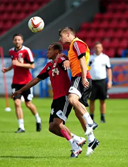 Training Prints: Bristol City Football Club: Bobby Reid vs Joe Edwards - Intense Training Battle