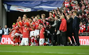 March Prints: Bristol City Football Club: Celebrating Johnstone's Paint Trophy Victory over Walsall at Wembley Stadium