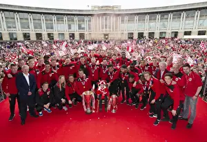City Of Bristol Prints: Bristol City Football Club: Celebrating with Thousands of Fans at the Amphitheatre (04/05/2015)