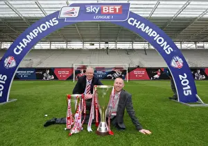 Bristol City Football Club: Champions with David Lloyd and Adam Baker and the Sky Bet League One and JPT Trophies (May 2015)