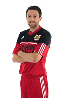 Framed Print : Bristol City Football Club: Cole Skuse's Intense Focus during Pre-Season Training at Ashton Gate Stadium
