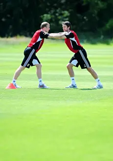 Bristol City Football Club: David Clarkson and Cole Skuse in Pre-season Training Focus