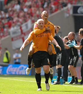 Images Dated 24th May 2008: Bristol City Football Club: Dean Windass and Frazier Campbell Celebrate Play Off Final Victory